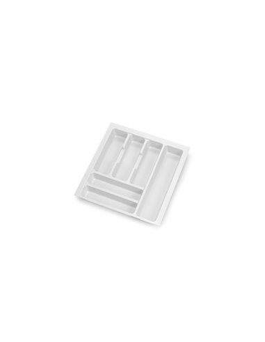 Emuca Optima portaposate per cassetto da cucina Vertex/Concept 500, modulo 450 mm, piano: 16 mm, plastica, bianco