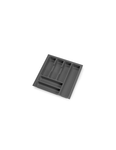 Emuca Optima cutlery tray for Vertex/Concept 500 kitchen drawer, module 450 mm, Top: 16mm, Plastic, anthracite gray