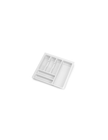 Emuca Optima range-couverts pour tiroir de cuisine Vertex/Concept 500, module 500 mm, Plateau: 16mm, Plastique, blanc