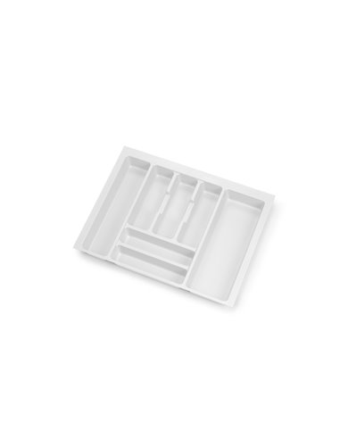 Emuca Optima portaposate per cassetto da cucina Vertex/Concept 500, modulo da 600 mm, piano: 16 mm, plastica, bianco