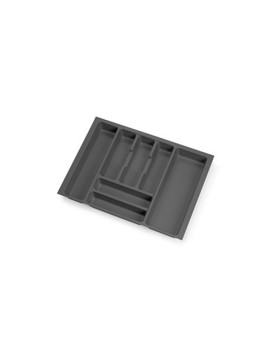 Emuca Optima portaposate per cassetto cucina Vertex/Concept 500, modulo 600 mm, piano: 16 mm, plastica, grigio antracite