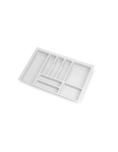 Emuca Optima portaposate per cassetto da cucina Vertex/Concept 500, modulo 700 mm, piano: 16 mm, plastica, bianco