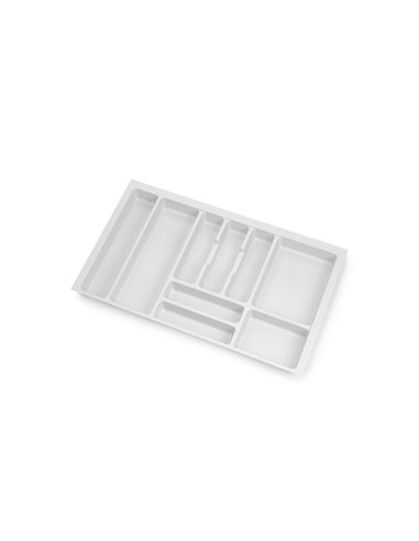 Emuca Optima range-couverts pour tiroir de cuisine Vertex/Concept 500, module 800 mm, Plateau: 16mm, Plastique, blanc