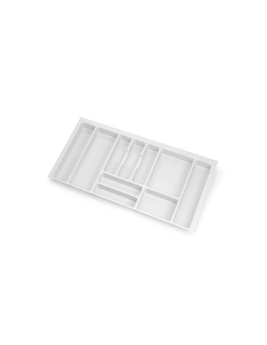 Emuca Optima portaposate per cassetto cucina Vertex/Concept 500, modulo 900 mm, piano: 16 mm, plastica, bianco