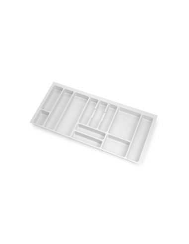 Emuca Optima cutlery tray for kitchen drawer Vertex/Concept 500, module 1.000 mm, Top: 16mm, Plastic, white