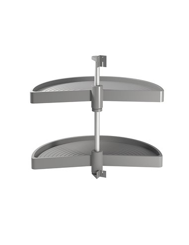 Emuca set plateaux pivotants pour meubles de cuisine, 180º, module 800 mm, Plastique, Gris