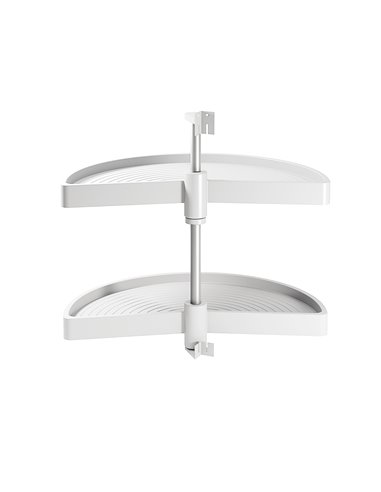 Emuca Cestello girevole per mobile da cucina, 180º, modulo 900 mm, Plastica, Bianco