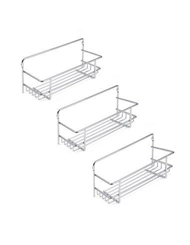 Emuca Lote de 3 estantes especieros para muebles de cocina Supra, Acero, Cromado