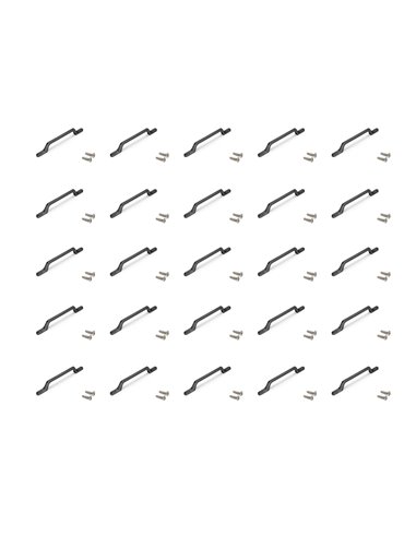 Emuca Furniture handles, 128 mm center distance, Aluminum, Dark gray, 25 pcs.