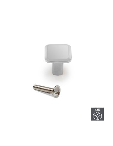 Emuca Lote de 25 pomos para mueble Springfield, 20x20mm, Zamak, Cromado