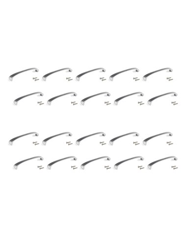 Emuca Lote de 20 puxadores para móveis Kyoto, L174mm, distância entre eixos 160mm, Zamak, Níquel Acetinado