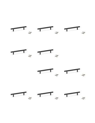 Emuca Lote de 10 tiradores para mueble Miami, L272mm, intereje 192mm, Acero inoxidable, Pintado negro