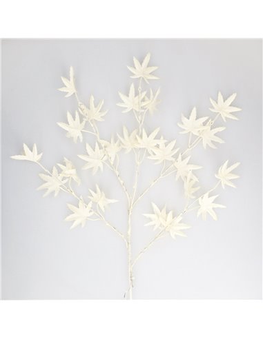 LED decorative branch of white maple leaves 0.70M warm light