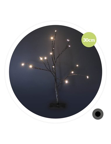 Árvore decorativa LED Cumia 30cm 2xAA Preto