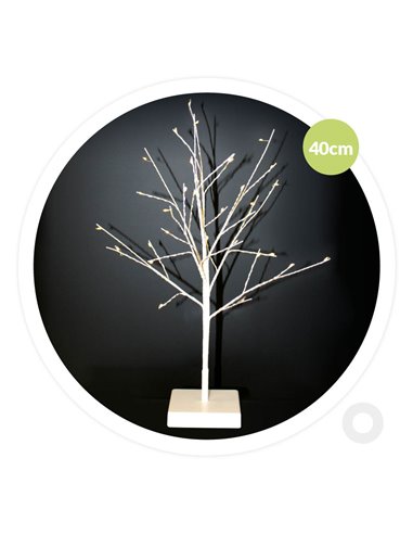 Arbre décoratif LED Cumia 40cm 3xAA Blanc