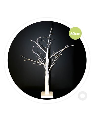 Árvore decorativa LED Cumia 60cm 3xAA Branco