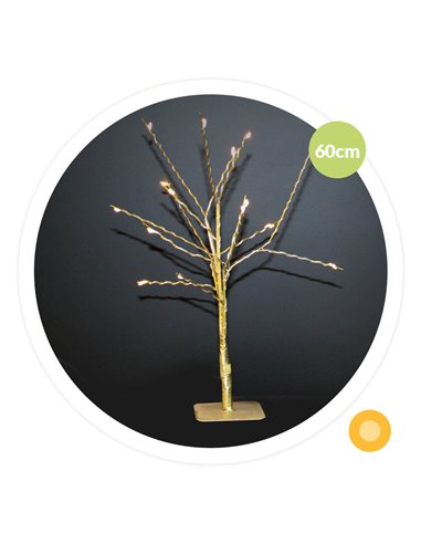 Árbol decorativo LED Cumia 60cm 3xAA Dorado