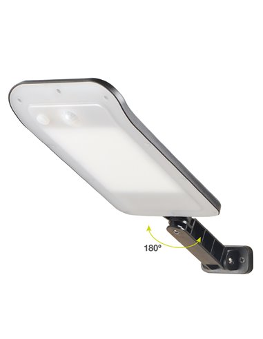 Lampadaire solaire LED Bajura avec crépuscule et détecteur de mouvement 14W 6500K Noir