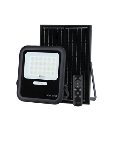 Proyector solar LED Miloha 6W 6500K IP65 Negro