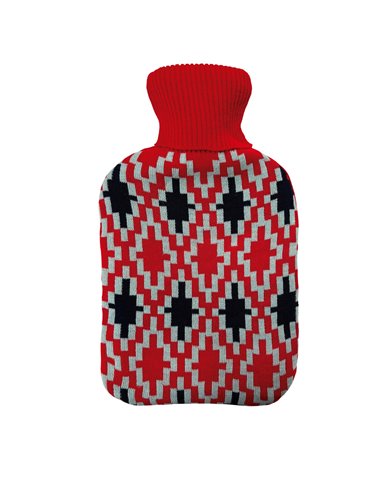 2L hot water bottle – Red rhombus