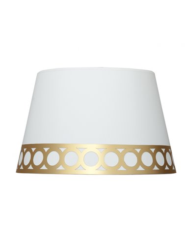 Pantalla Sobremesa Dalia E14 Blanca/Oro (Ø25x20x15cm)