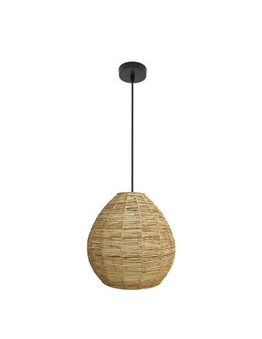 Lámpara colgante Vitox Negro/Natural Vegetal Marino 1xE27 (4585xØ35x35cm)