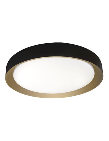 Plafón Lucy Negro/Oro LED 60W 3000-4200-6500K 5400lm (Ø50x50x7,5cm) con Mando