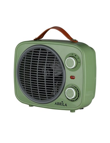 Termoventilador Hoguera Verde/Gris 2000W 2 Potencias 3 Funciones Termostato (25.5x25.5x13cm)