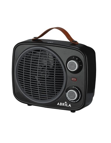 Termoventilador Hoguera Negro/Gris 2000W 2 Potencias 3 Funciones Termostato (25.5x25.5x13cm)