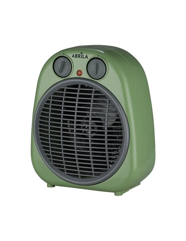 Termoventilador Fogata Verde/Gris 2000W 2 Potencias 3 Funciones Termostato Antivuelco (24x20x13cm)