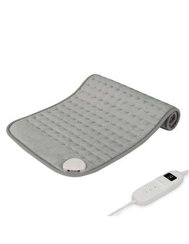 Almohadilla Eléctrica Vellón Gris 100W 9 Niveles Apagado Automático Lavable (8x15,2x30cm)