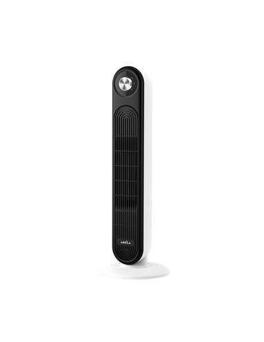 Termoventilador Cerámico Vertical Grecia Negro/Blanco 2000W 2 Potencias Oscilante Antivuelco (69,8x24,5x24,5cm)