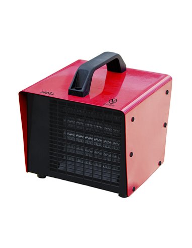 Termoventilador Cerámico PTC Industrial Chopo Rojo 3000W 3 Potencias Termostato (26x23,5x23,5cm)