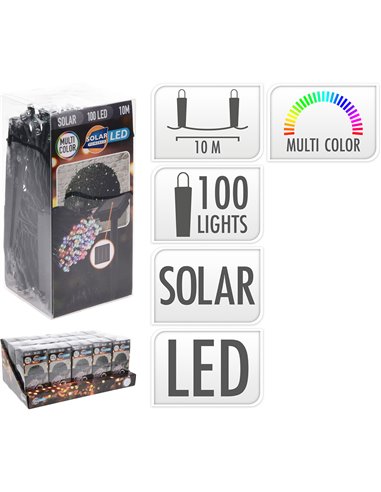 Guirnalda LED, Multicolor IP44 solar 10m BASICS