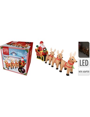 Inflable Santa con renos con LED IP44 220V BASICS