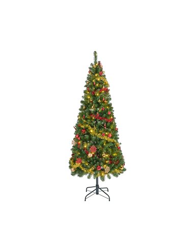 Árbol de Navidad tipo pino Ø64x150cm plegable con microLED parpadeantes EVERLANDS