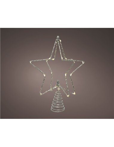 Estrella árbol navidad alambre microLED 20x5x25cm LUMINEO – Plateado