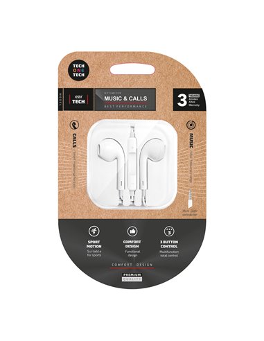 Auriculares Eartech conector mini-jack TECH ONE TECH – Blanco