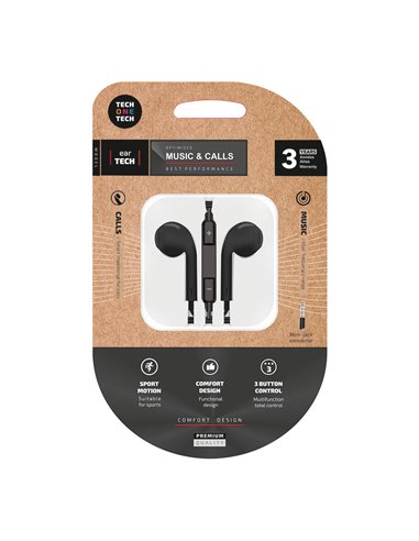 Auriculares Eartech conector mini-jack TECH ONE TECH – Negro