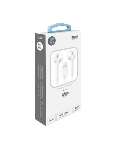 Auriculares Lightning (compatible con Apple) TECH ONE TECH – Blanco