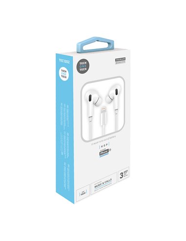 Auriculares Hop Lightning (compatible con Apple) TECH ONE TECH – Blanco