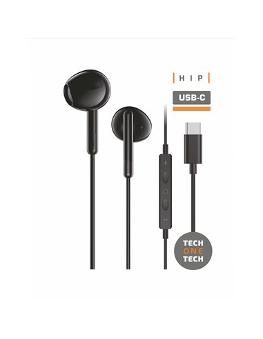 Auriculares Hip con usb-c. TECH ONE TECH – Negro