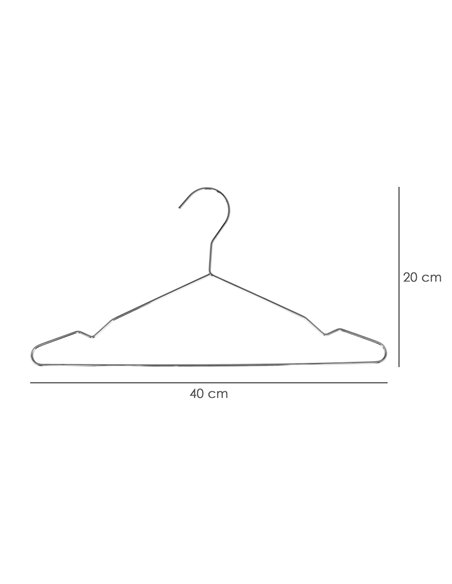 Percha Fina Acero Inoxidable 420 mm. (Pack 10p)