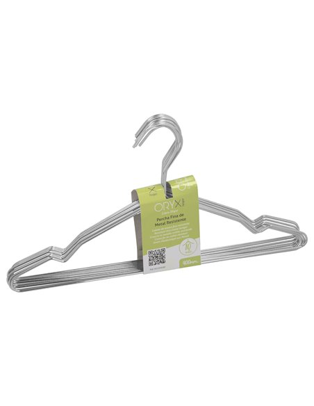 Percha Fina Acero Inoxidable 420 mm. (Pack 10p)