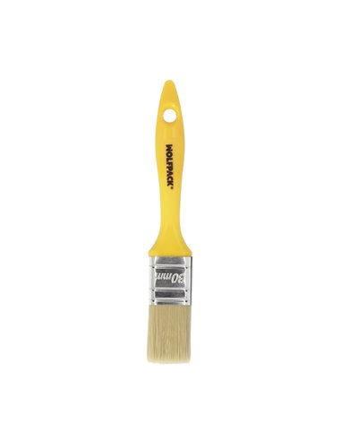 Paletina Profesional Cerda Blanca Ancho 30 mm. Cerdas Naturales Mango Plastico Ergonomico, Brocha Pintor, Pincel Pintura