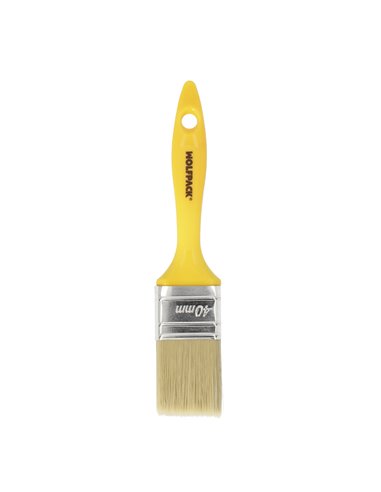 Paletina Profesional Cerda Blanca Ancho 40 mm. Cerdas Naturales Mango Plastico Ergonomico, Brocha Pintor, Pincel Pintura