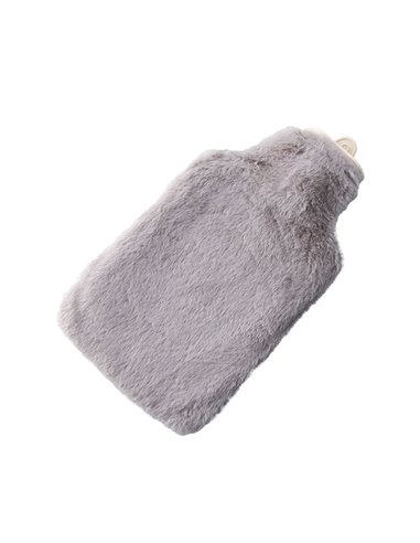 Borsa dell'acqua calda SUPREME in peluche grigio da 2 litri