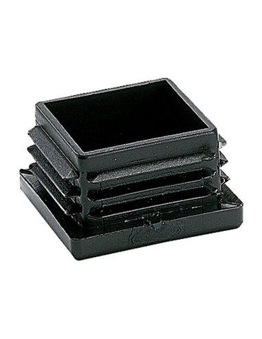 Contera cuadrada con aletas “CNT03” de polietileno negro 2,2x2,45x2,2cm (25 unidades) MICEL