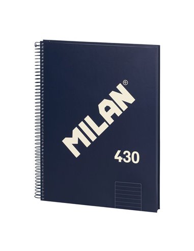 Cuaderno A4 pautado (7mm) colección “430 since 1918” color azul marino con espiral MILÁN