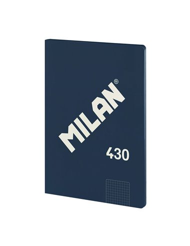 Cuaderno A4 cuadriculado (5x5mm) colección “430 since 1918” color azul marino encolado MILÁN